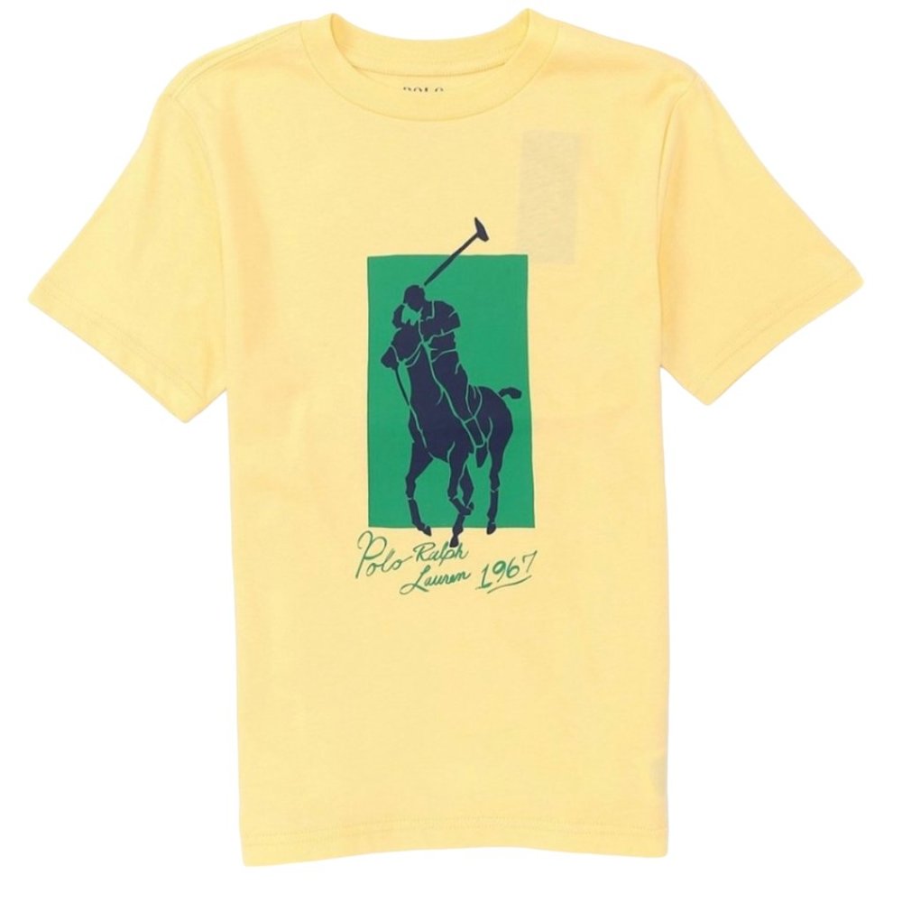 Polo Ralph Lauren Short-Sleeve Big Pony Player Block Graphic Tee, Medium NWT